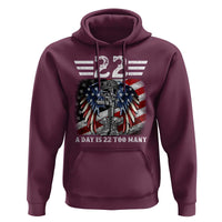 Veteran Suicide Awareness Hoodie 22 A Day Is 22 Too Many Vintage American Flag - Wonder Print Shop