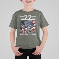 Veteran Suicide Awareness T Shirt For Kid 22 A Day Is 22 Too Many Vintage American Flag - Wonder Print Shop