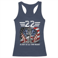 Veteran Suicide Awareness Racerback Tank Top 22 A Day Is 22 Too Many Vintage American Flag - Wonder Print Shop