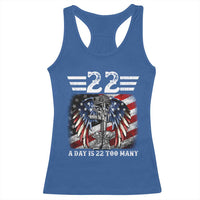 Veteran Suicide Awareness Racerback Tank Top 22 A Day Is 22 Too Many Vintage American Flag - Wonder Print Shop