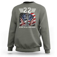 Veteran Suicide Awareness Sweatshirt 22 A Day Is 22 Too Many Vintage American Flag - Wonder Print Shop