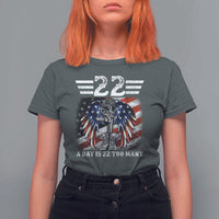 Veteran Suicide Awareness T Shirt For Women 22 A Day Is 22 Too Many Vintage American Flag - Wonder Print Shop