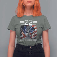 Veteran Suicide Awareness T Shirt For Women 22 A Day Is 22 Too Many Vintage American Flag - Wonder Print Shop