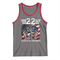 Veteran Suicide Awareness Tank Top 22 A Day Is 22 Too Many Vintage American Flag - Wonder Print Shop