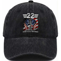 Veteran Suicide Awareness Washed Cotton Baseball Cap 22 A Day Is 22 Too Many Vintage American Flag
