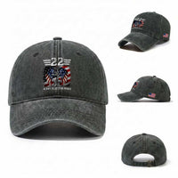 Veteran Suicide Awareness Washed Cotton Baseball Cap 22 A Day Is 22 Too Many Vintage American Flag