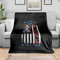 Veteran Suicide Awareness Throw Blanket 22 A Day Is 22 Too Many American Flag - Wonder Print Shop