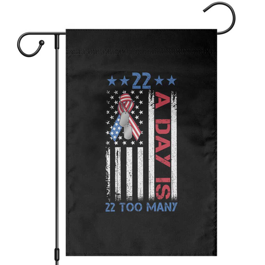Veteran Suicide Awareness Garden Flag 22 A Day Is 22 Too Many American Flag - Wonder Print Shop