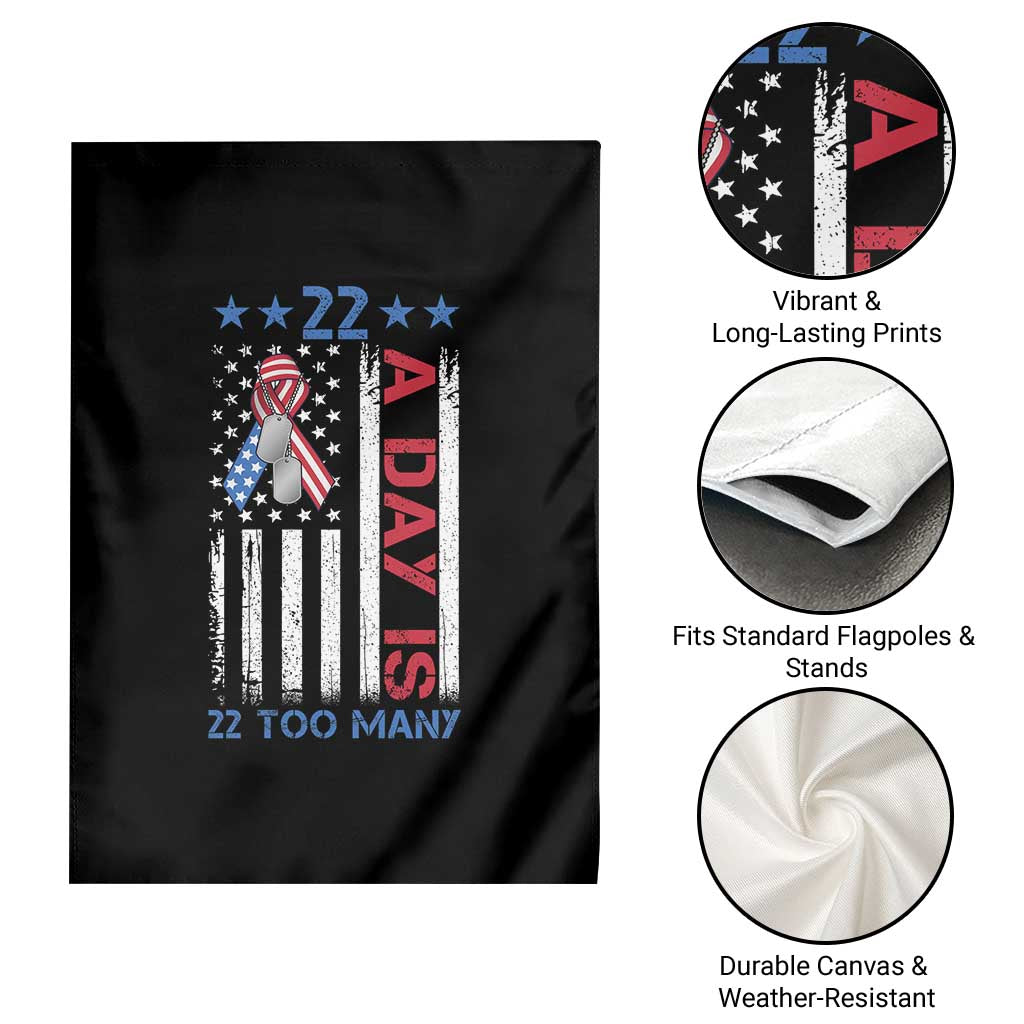 Veteran Suicide Awareness Garden Flag 22 A Day Is 22 Too Many American Flag - Wonder Print Shop