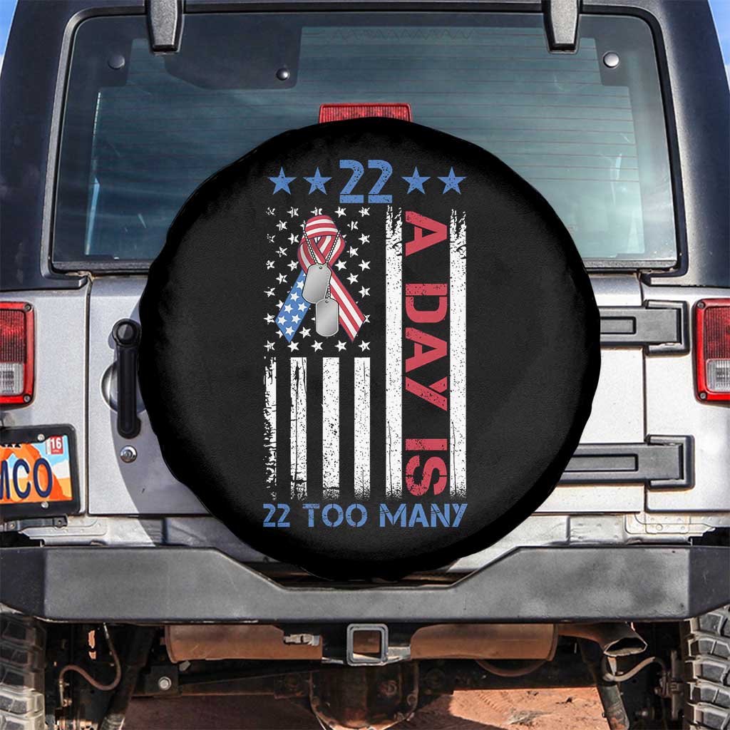 Veteran Suicide Awareness Spare Tire Cover 22 A Day Is 22 Too Many American Flag - Wonder Print Shop