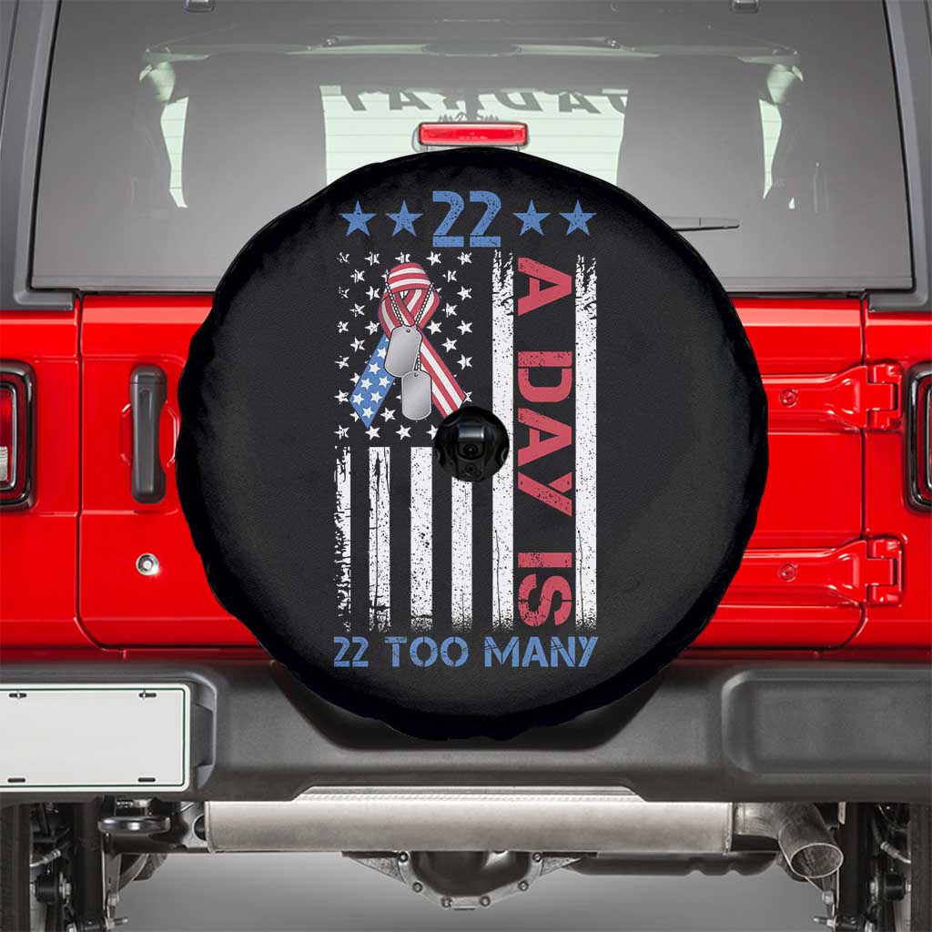 Veteran Suicide Awareness Spare Tire Cover 22 A Day Is 22 Too Many American Flag - Wonder Print Shop