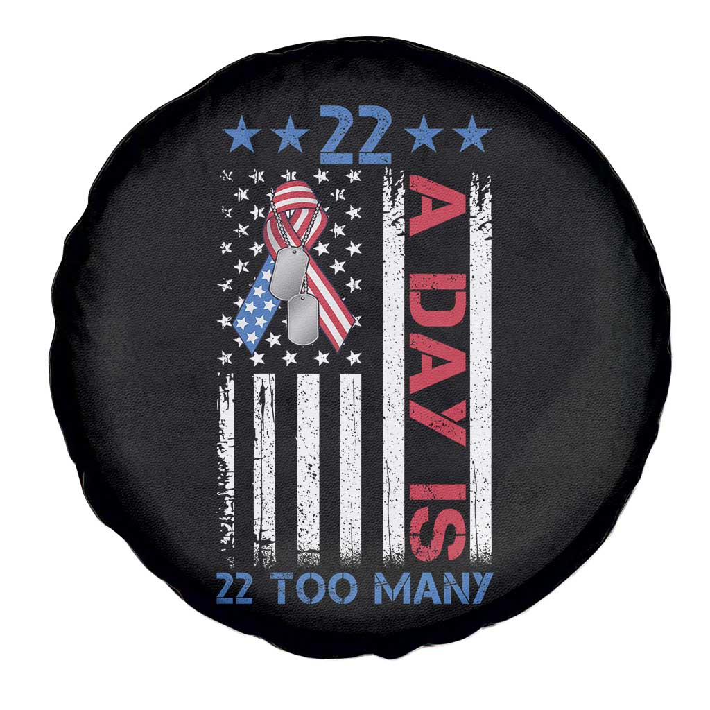 Veteran Suicide Awareness Spare Tire Cover 22 A Day Is 22 Too Many American Flag - Wonder Print Shop