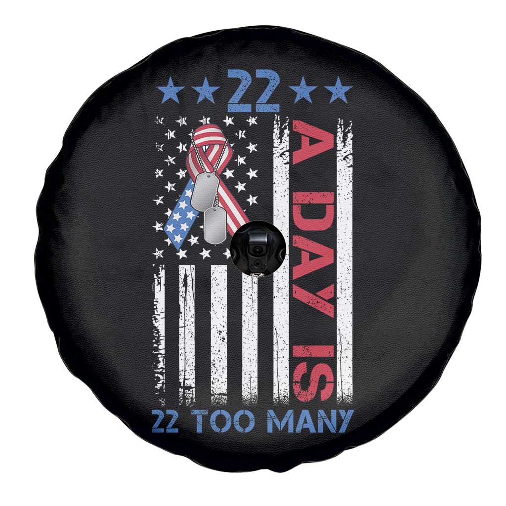 Veteran Suicide Awareness Spare Tire Cover 22 A Day Is 22 Too Many American Flag - Wonder Print Shop