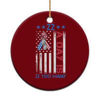 Veteran Suicide Awareness Ceramic Ornament 22 A Day Is 22 Too Many American Flag - Wonder Print Shop