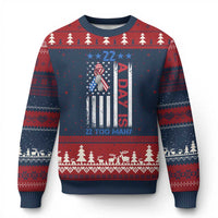 Veteran Suicide Awareness Ugly Christmas Sweater 22 A Day Is 22 Too Many American Flag - Wonder Print Shop