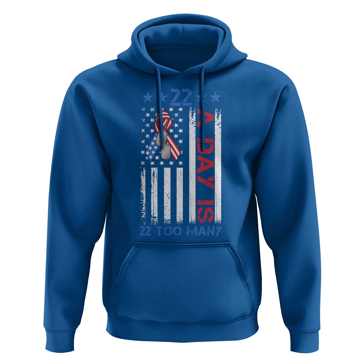 Veteran Suicide Awareness Hoodie 22 A Day Is 22 Too Many American Flag - Wonder Print Shop