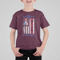 Veteran Suicide Awareness T Shirt For Kid 22 A Day Is 22 Too Many American Flag - Wonder Print Shop