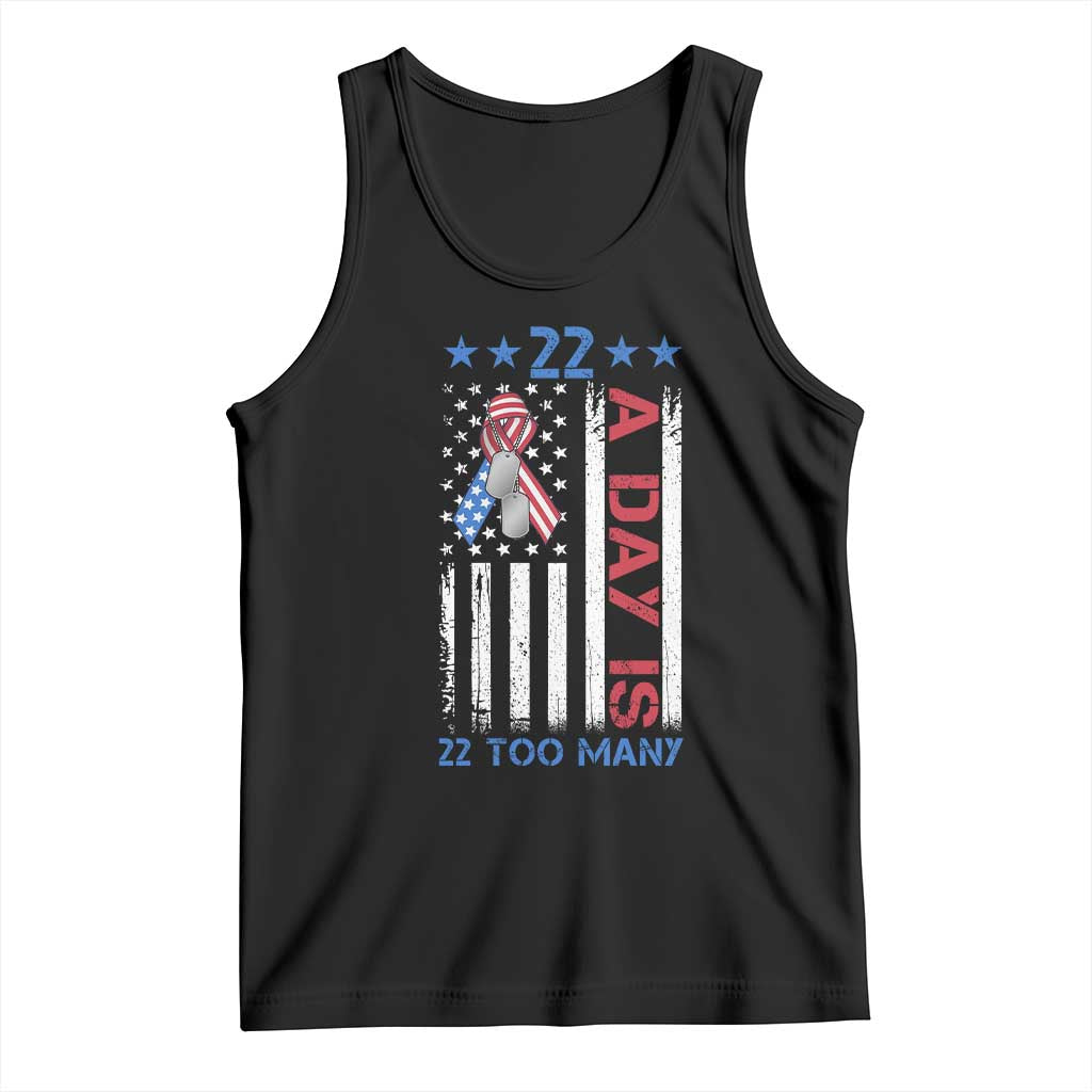 Veteran Suicide Awareness Tank Top 22 A Day Is 22 Too Many American Flag - Wonder Print Shop