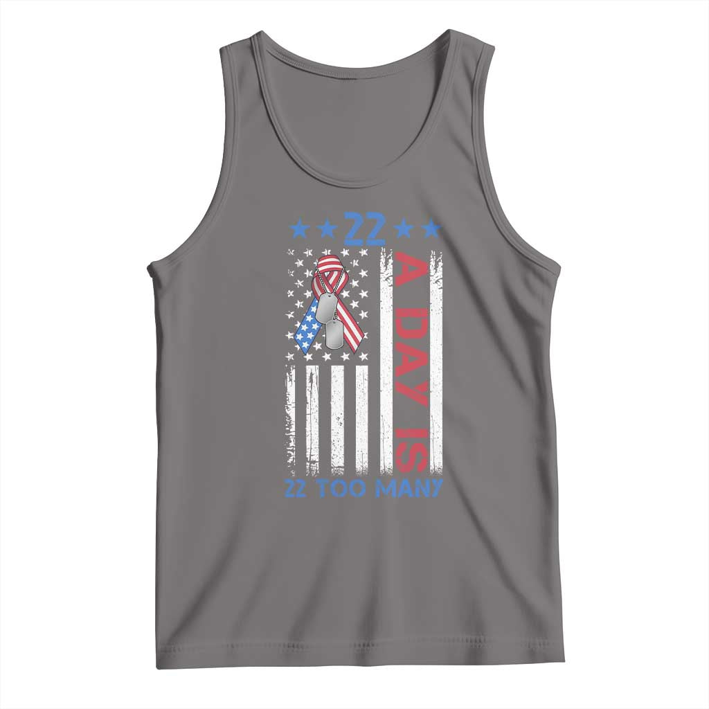 Veteran Suicide Awareness Tank Top 22 A Day Is 22 Too Many American Flag - Wonder Print Shop