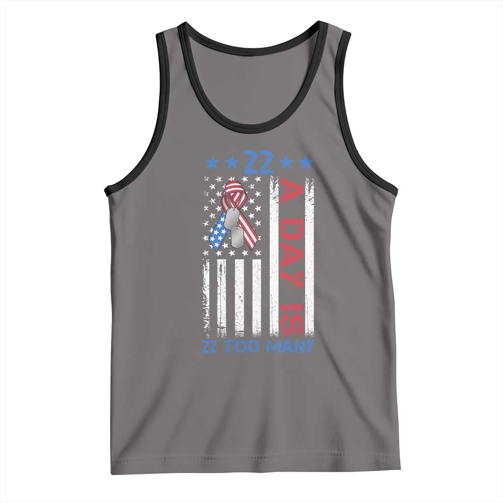 Veteran Suicide Awareness Tank Top 22 A Day Is 22 Too Many American Flag - Wonder Print Shop
