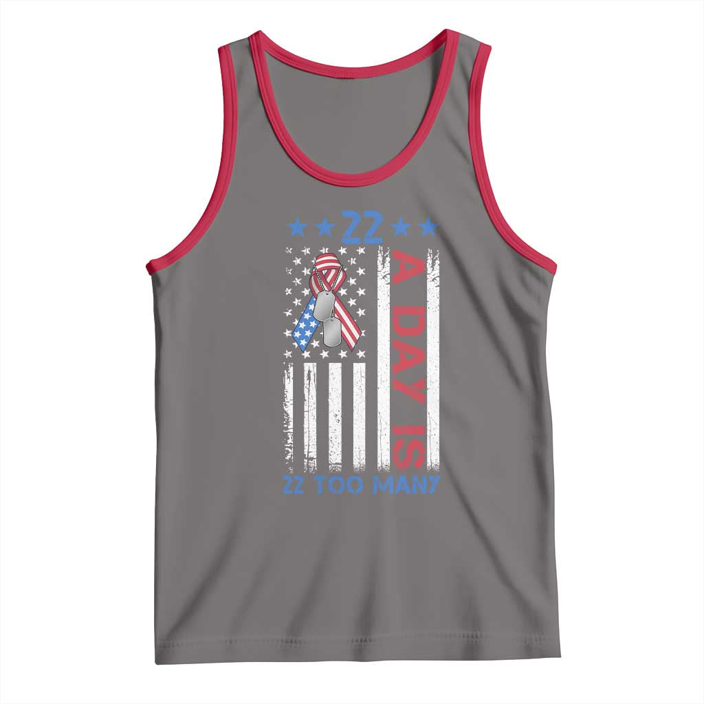 Veteran Suicide Awareness Tank Top 22 A Day Is 22 Too Many American Flag - Wonder Print Shop