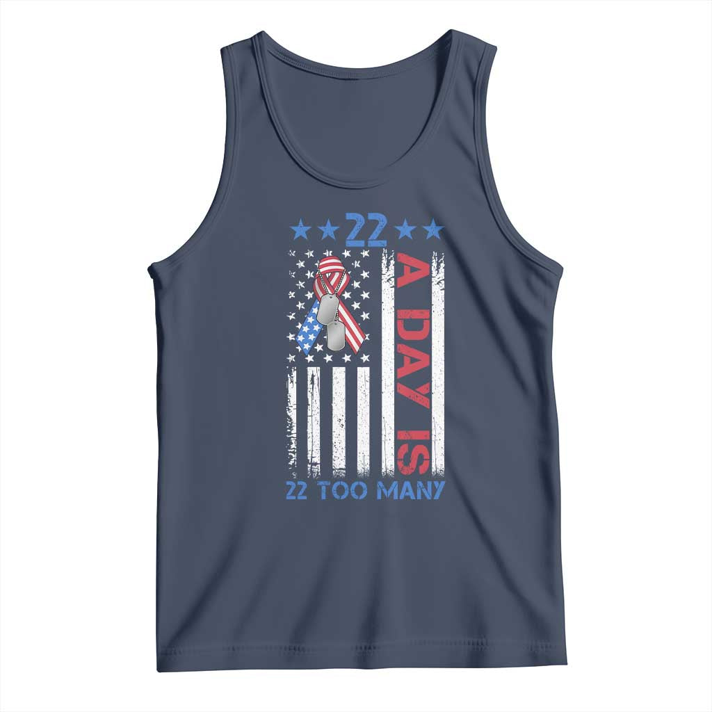 Veteran Suicide Awareness Tank Top 22 A Day Is 22 Too Many American Flag - Wonder Print Shop