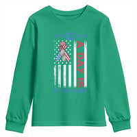 Veteran Suicide Awareness Youth Sweatshirt 22 A Day Is 22 Too Many American Flag - Wonder Print Shop