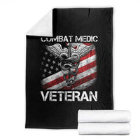 Combat Medic Veteran Throw Blanket Medical Military Soldier Vintage American Flag - Wonder Print Shop