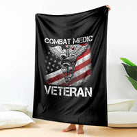 Combat Medic Veteran Throw Blanket Medical Military Soldier Vintage American Flag - Wonder Print Shop