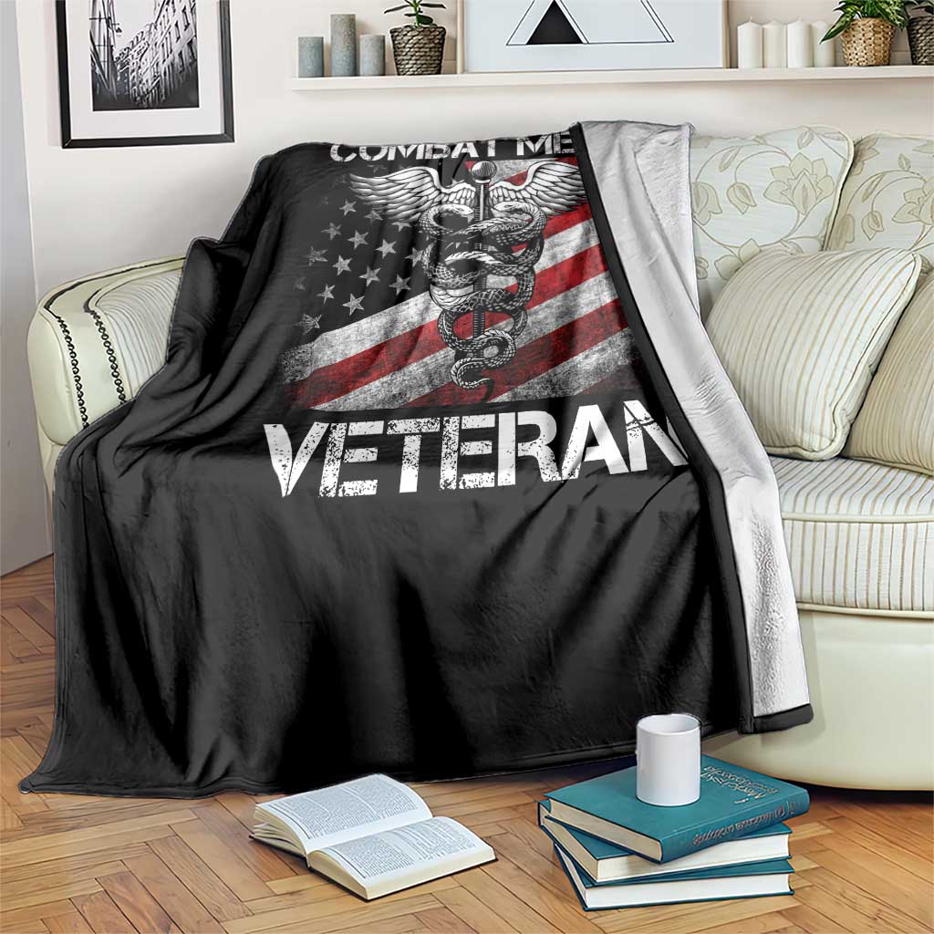 Combat Medic Veteran Throw Blanket Medical Military Soldier Vintage American Flag - Wonder Print Shop