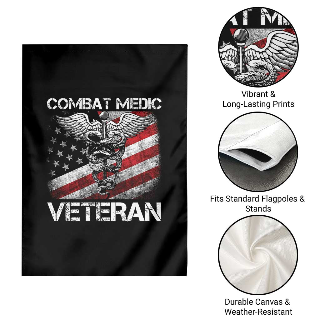 Combat Medic Veteran Garden Flag Medical Military Soldier Vintage American Flag - Wonder Print Shop