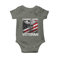Combat Medic Veteran Baby Onesie Medical Military Soldier Vintage American Flag - Wonder Print Shop
