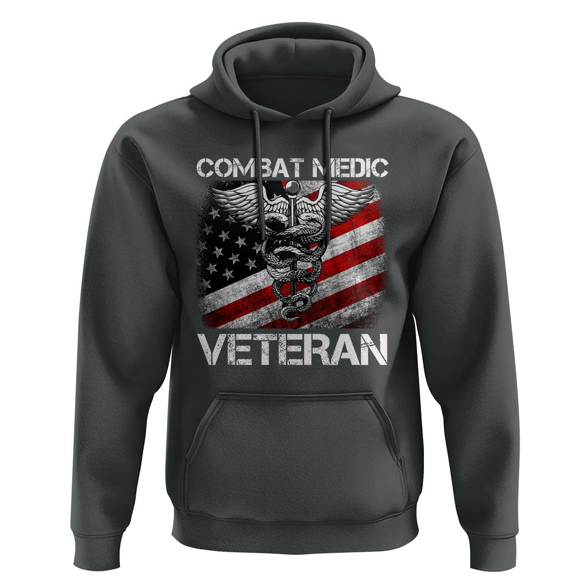 Combat Medic Veteran Hoodie Medical Military Soldier Vintage American Flag - Wonder Print Shop
