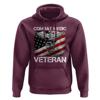Combat Medic Veteran Hoodie Medical Military Soldier Vintage American Flag - Wonder Print Shop