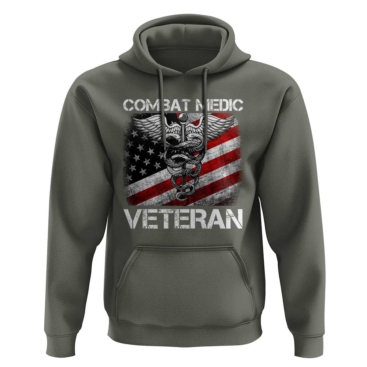 Combat Medic Veteran Hoodie Medical Military Soldier Vintage American Flag - Wonder Print Shop