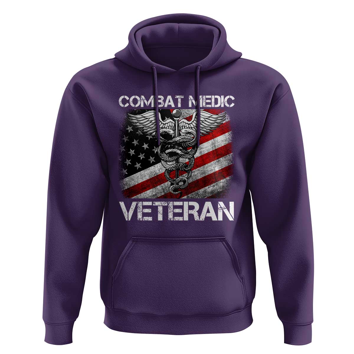 Combat Medic Veteran Hoodie Medical Military Soldier Vintage American Flag - Wonder Print Shop
