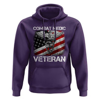 Combat Medic Veteran Hoodie Medical Military Soldier Vintage American Flag - Wonder Print Shop