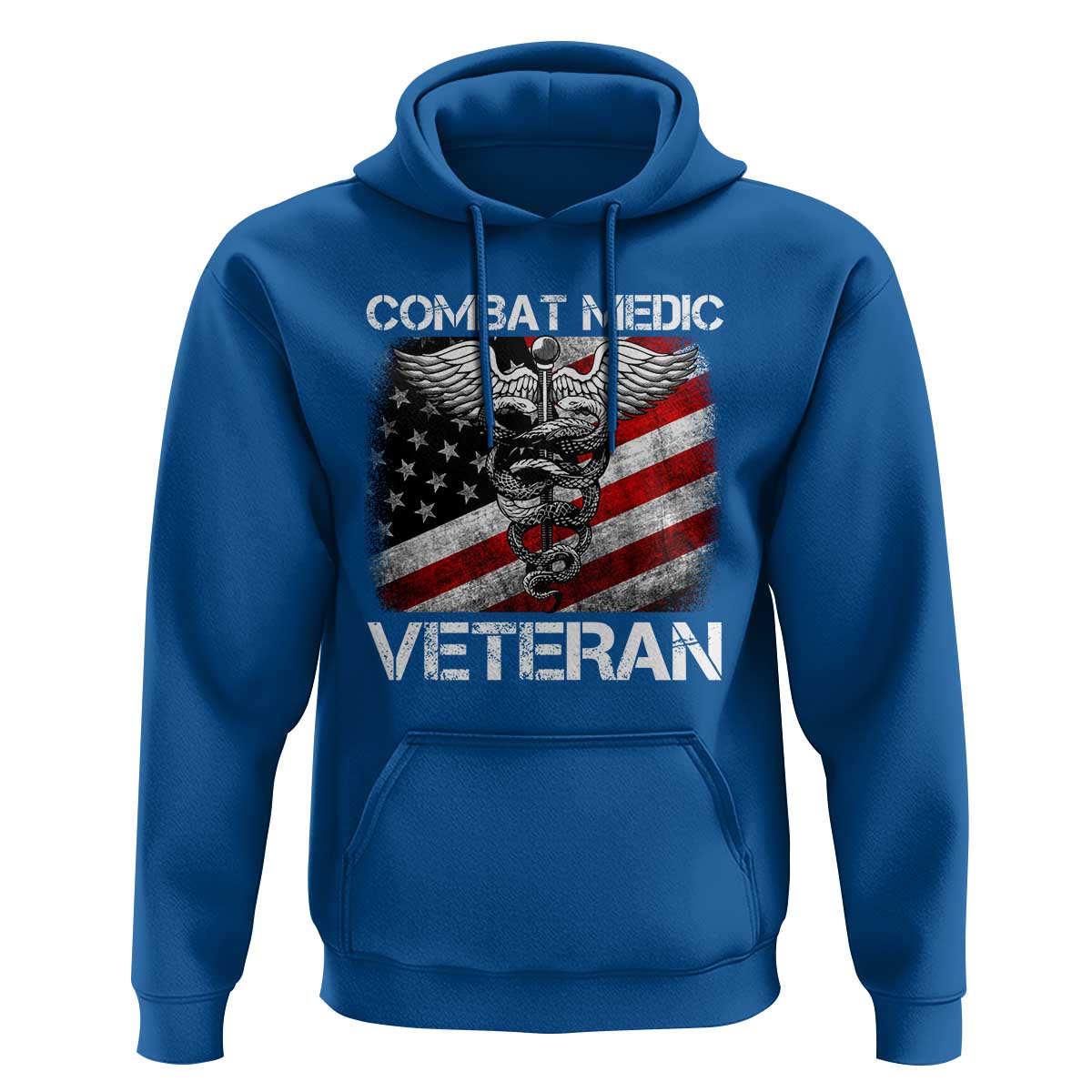 Combat Medic Veteran Hoodie Medical Military Soldier Vintage American Flag - Wonder Print Shop