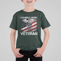 Combat Medic Veteran T Shirt For Kid Medical Military Soldier Vintage American Flag - Wonder Print Shop
