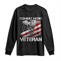 Combat Medic Veteran Long Sleeve Shirt Medical Military Soldier Vintage American Flag - Wonder Print Shop