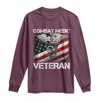 Combat Medic Veteran Long Sleeve Shirt Medical Military Soldier Vintage American Flag - Wonder Print Shop