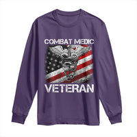 Combat Medic Veteran Long Sleeve Shirt Medical Military Soldier Vintage American Flag - Wonder Print Shop