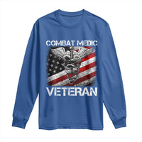 Combat Medic Veteran Long Sleeve Shirt Medical Military Soldier Vintage American Flag - Wonder Print Shop