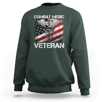 Combat Medic Veteran Sweatshirt Medical Military Soldier Vintage American Flag - Wonder Print Shop