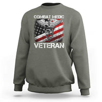 Combat Medic Veteran Sweatshirt Medical Military Soldier Vintage American Flag - Wonder Print Shop