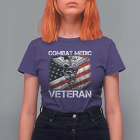 Combat Medic Veteran T Shirt For Women Medical Military Soldier Vintage American Flag - Wonder Print Shop