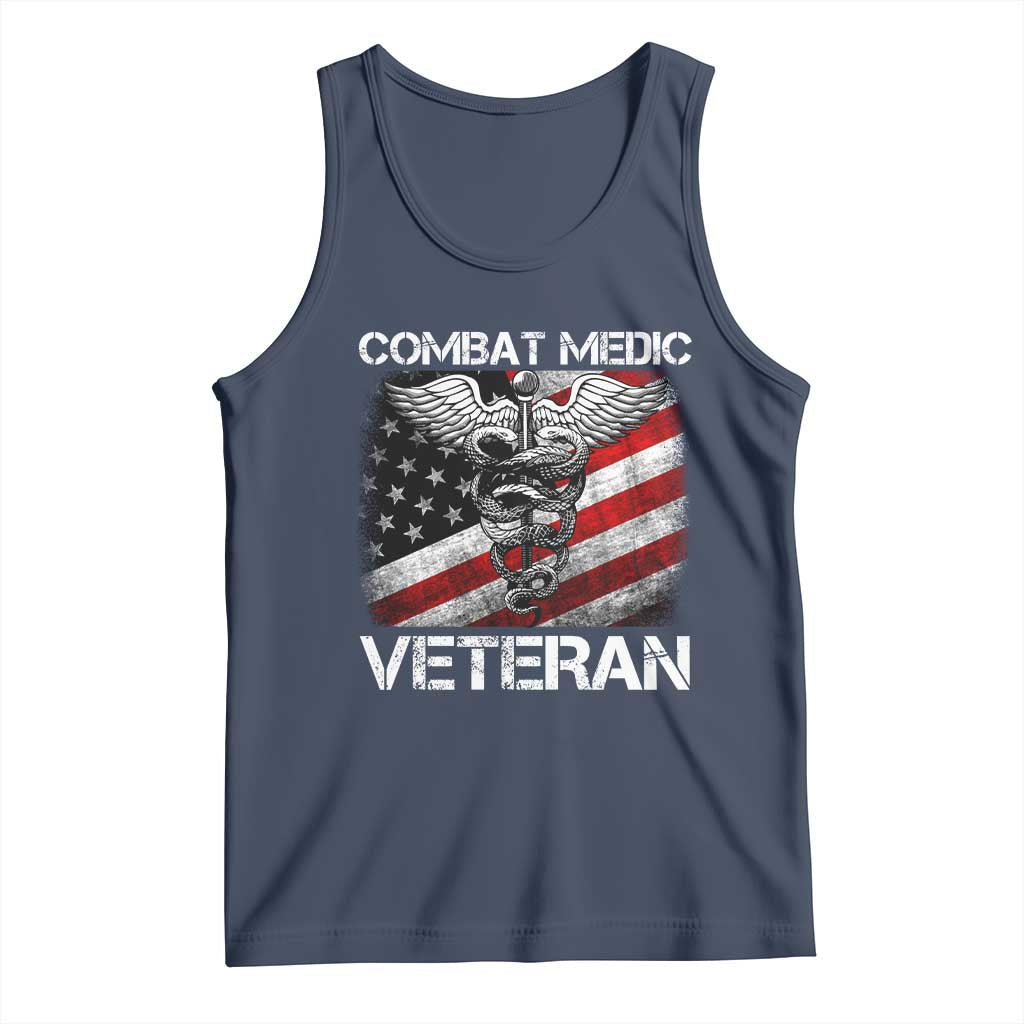 Combat Medic Veteran Tank Top Medical Military Soldier Vintage American Flag - Wonder Print Shop
