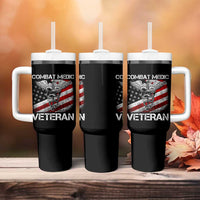 Combat Medic Veteran Tumbler With Handle Medical Military Soldier Vintage American Flag - Wonder Print Shop