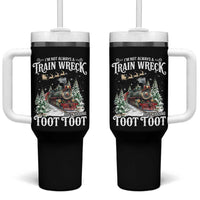I'm Not Always A Train Wreck Just Kidding Toot Toot Christmas Tumbler With Handle North Pole Train - Wonder Print Shop