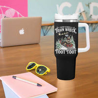 I'm Not Always A Train Wreck Just Kidding Toot Toot Christmas Tumbler With Handle North Pole Train - Wonder Print Shop